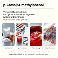 CAS 106-44-5 p-Cresol/4-méthylphénol Bloc de synthèse polyvalent pour les intermédiaires de colorants, les pigments et la synthèse de colorants