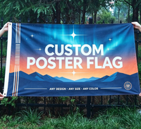 Drapeau promotionnel personnalisé grand format 3x5 pieds en polyester, impression numérique et sérigraphie disponibles