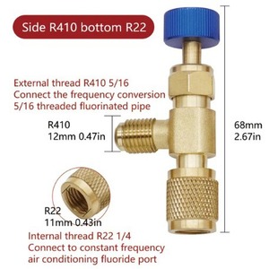 R22 R410a Refrigerant Safety Valve Adapter 1/4 In External Thread For <b>Air</b> <b>Conditioning</b> Fluorine <b>Pipe</b> Connection - Product Image 3