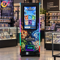 Distributeur automatique de cartes à collectionner TCG avec écran tactile de 32 pouces, paiement sans espèces, et conception d'autocollants gratuite pour les packs de cartes de jeu