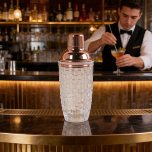 Buz Çiçeği Paslanmaz Çelik Kapaklı Bar Cam Blenderi, Cam Barmen <span class=keywords><strong>Shaker</strong></span>'ı ile Boston <span class=keywords><strong>Shaker</strong></span> Karıştırma Aparatı - Product Image 3