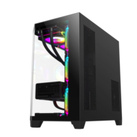 AntarcChill M-ATX Desktop Computer Cabinet Fish Tank Plus Double-Sided Tempered Glass Office Case Mid Tower Stock