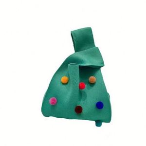 Korean Style Cute Colorful Ball <b>Knitted</b> Handbag Crochet <b>Knitted</b> <b>Tote</b> <b>Bag</b> for Women - Product Image 5