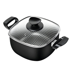 Modern <b>Ceramic</b> Marble Coated 6-Piece Pot <b>Pan</b> Glass Lids Bakelite Handles Non-Stick Aluminum Cookware Set Induction Compatible - Product Image 3