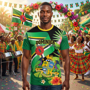 Camiseta Personalizada de <span class=keywords><strong>Dominica</strong></span> para Hombre, Camiseta con Diseño de la <span class=keywords><strong>Isla</strong></span> del Caribe, Venta al por Mayor, Personaliza tu Texto, Prendas Casuales - Product Image 1