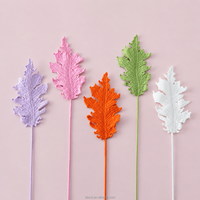 Décoration d'intérieur en gros : Végétation artificielle, garniture florale, bouquet de fleurs au crochet fait main, branche de feuille de corail en fil chenille