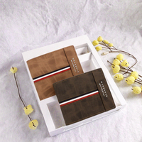 Dompet Kartu Portabel Multifungsi Gaya Tom Bermerek, Dompet Koin Retro Warna Solid, Dompet Pendek Lapisan PU, Kancing Pria