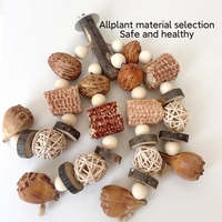 Jouet à mâcher écologique et naturel pour perroquets avec boule de lianes fruitées et ananas en épis de maïs pour oiseaux d'intérieur de petite et moyenne taille