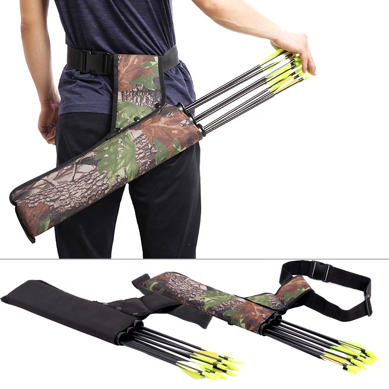 SPG Archery 3 Tube Arrow Quiver Hip Holder Bag Target Shooting Hunting Cinto ajustável Cinto de armazenamento Compartimentos Acessórios