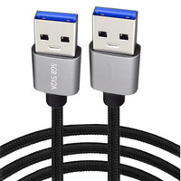 Kabel Ekstensi USB 3.0 A-Male ke A-Female 1m 5A Pengisian Cepat Transfer Data Kecepatan Tinggi Selubung Nilon untuk Printer