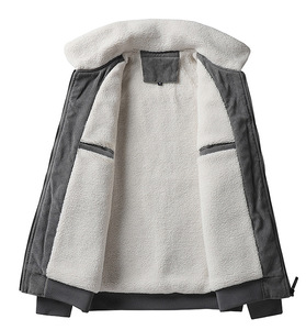 Veste en velours côtelé pour homme, style nouveau, col montant, épaisse, veste décontractée pour homme, doublée de polaire, chaude, par Ali Clothes - Product Image 5