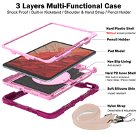 Coque antichoc premium en PC et silicone 360° °   Étui de protection avec béquille rotative pour les voyages avec support de sangle pour iPad Pro 11 (2024)