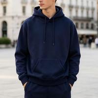 Sweat-shirt uni épais et court, coupe ample, couleur unie, avec logo personnalisé d'usine