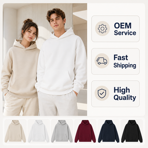 OEM Custom 400 GSM Cotton Polyester <b>Pullover</b> Premium Essential Oversized Casual Streetwear Factory Direct Wholesale Hoodies - Product Image 1