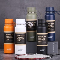 Hervidor deportivo de acero inoxidable de gran capacidad de 850ml para exteriores con red de té 304, taza de pulverización de conservación de calor al vacío de plástico