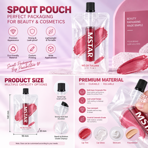 Bolsa de Plástico Cosmética Personalizada, Bolsa de Muestra para Esmalte de Uñas, Brillo Labial, Lápiz Labial, con Boquilla y Pincel - Product Image 4