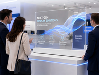 Último Modelo de Pantalla OLED Inteligente de Doble Cara de 30'' y 55 Pulgadas con Gabinete y Señalización Digital Transparente para Uso en Ascensores Interiores