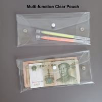 Nouvelles Tendances : Portefeuille Portable Réutilisable en Vinyle PVC Scintillant, Pochette de Rangement pour Billets, Enveloppe Transparente avec Fermeture à Pression