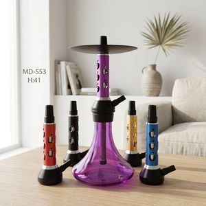 Moderno Set de Shisha de Aleación de Aluminio con Acabado Espejo, Tipo Recto Portátil con Mangueras para Bar o Regalo - Product Image 2