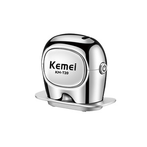 Kemei Electric Shaver KM-T20 5.5cm Mini Portable Men's Rotary Beard Trimmer <b>USB</b> Charging Metal Body - Product Image 4