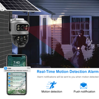 Caméra solaire WIFI V380 à double objectif, 2 objectifs, 3 écrans, 6MP, H.265, interphone bidirectionnel, IP66, étanche, caméra CCTV solaire à double objectif