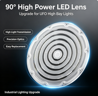 PC 90 de qualité optique supérieure °   Lentille LED à large distribution pour l'amélioration de l'éclairage UFO High Bay dans les entrepôts industriels et commerciaux