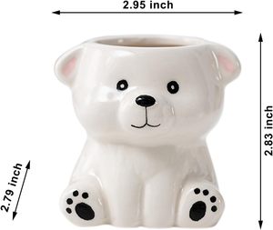 DIYOMR - Maceta Ecológica con Forma de Animalitos, Mini Maceta de Cerámica con Forma de Animal de Dibujos Animados para Plantas Suculentas, para Jardinería Interior y Decoración del Hogar - Product Image 3