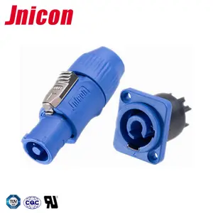 Jnicon 3 pinos de energia IP65 à prova d'água conector powercon conector circular de montagem em painel de tela LED