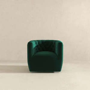 New Modern Delaney Green Velvet <b>Swivel</b> Chair-Durable Eco-Friendly & Portable Home Furniture for Living Room Bedroom & Dining - Product Image 5