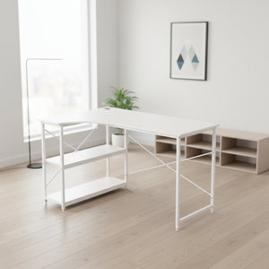 Bureau <span class=keywords><strong>d</strong></span>'ordinateur <span class=keywords><strong>d</strong></span>'<span class=keywords><strong>angle</strong></span> simple PB moderne Mobilier de bureau en bois en forme de L modulaire et extensible pour les études ou le travail - Product Image 2