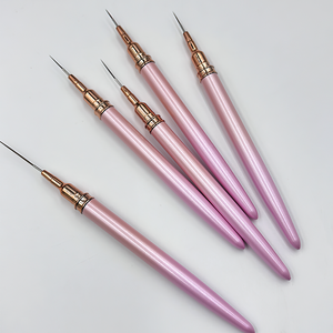Nouveau Pinceau Stylo Professionnel Rose à Manche Métallique en Nylon pour la Décoration des Ongles 2026 – Fournitures d'Art Ongulaire - Product Image 3