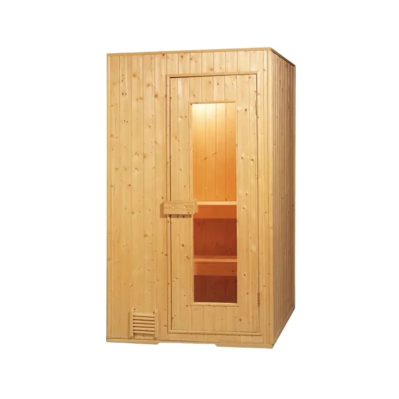 غرفة ساونا بالبخار الجاف التقليدية من الخشب تتسع لشخصين داخلية مخصصة حسب الطلب
