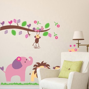 Factory Nice Price Removable Waterproof Vinyl <strong>Decal</strong> Animal <strong>Lion</strong> Elephant Cartoon Wall <strong>Stickers</strong> for Home Children Room Decoration - Product Image 2