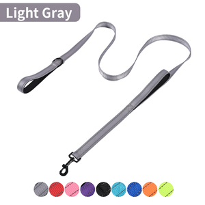 สายจูงสุนัขไนลอนสีเทาอ่อนแบบสะท้อนแสงสำหรับฝึกสุนัขเดินและวิ่ง - Product Image 1