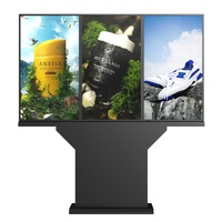 Panneaux de menu numériques en verre trempé résistants aux intempéries IP66, résolution 4K, trois écrans LCD, enseignes électroniques pour drive-thru