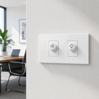 Panneau mural multifonction pour la rénovation en gros, avec bouton de réglage de la vitesse du ventilateur et variateur d'intensité, module mixte encastré 120, norme thaïlandaise pour projets hôteliers et d'appartements