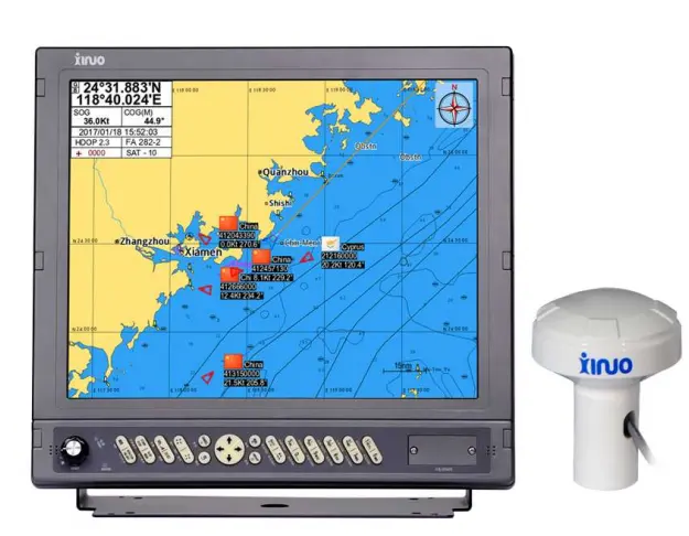 Transponder e ricevitore marini a 17 pollici di XINUO AIS con il grafico di GPS per la navigazione HM-5917