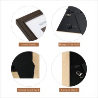 Marco de Fotos de Madera Oscura de Doble Uso para Decoración del Hogar, Exhibición en Mesa o Colgado en la Pared, Marco para Pinturas con Paspartú Blanco