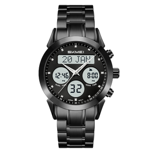 SKMEI 2381 Sang Trọng Nhật Bản Phong Trào Rắn Thép Không Gỉ Xem Qibla Nhắc Nhở Hồi Giáo Azan Đồng Hồ Kỹ Thuật Số Quay Số Vòng Hợp Kim Báo Động - Product Image 3