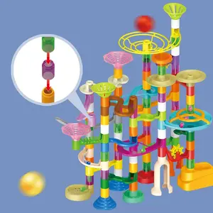 150 pièces jeu de construction, piste de course labyrinthe boule rouleau jouets pour enfants STEM construction éducation