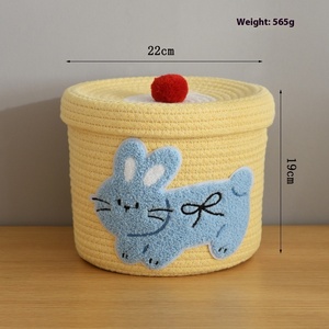 Panier de rangement créatif pour bureau, organisateur de collations et de petits objets, panier en tissu tressé pour la maison et le salon - Product Image 6