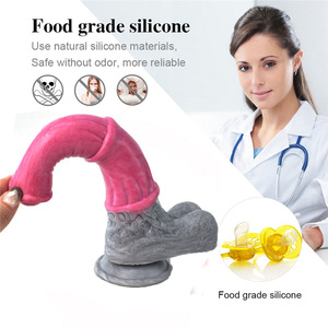 Egzotik Canavar Silikon Kalıp Gerçekçi Geri Çekilebilir Sahte Penis Yapay Penis Vibratör Yumuşak Kadın Su Geçirmez 50dB Titreşimli 24.5cm - Product Image 4