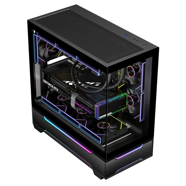 New Model Full Tower Gaming PC Case ATX MATX ITX Computer Cabinet Double Tempered Glass Panels RGB Computer Case Cases &Towers