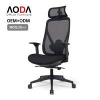 Chaise de bureau AODA avec dossier en maille noire, accoudoirs pivotants et siège rembourré, cadre robuste, vente en gros, personnalisable, Chine, Silla De Oficina