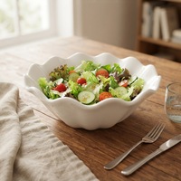 Bol à salade en mélamine de haute qualité, grand bol de service, vaisselle de buffet, durable, bol en mélamine unique en forme de fleur