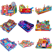 Château gonflable avec toboggan et souffleur, trampoline pour enfants, location commerciale pour fêtes en plein air
