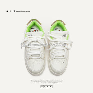 NV2901 Logo personnalisé Chaussures de skate épaisses de haute qualité Doublure en maille PU Baskets blanches pour hommes Printemps Automne - Product Image 2