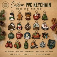 Porte-clés personnalisé en PVC pour Noël, idéal pour les fêtes, souvenirs d'hiver, porte-clés en caoutchouc découpé, ensemble de breloques bonhomme de neige personnalisées