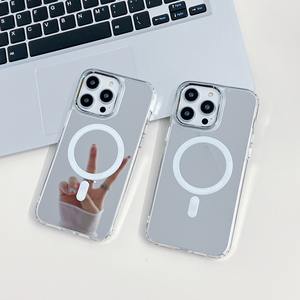 Funda magnética con espejo para iPhone 15 Pro Max, compatible con Apple 17, carcasa rígida con borde suave, espejo 16, cubierta protectora 12 - Product Image 3