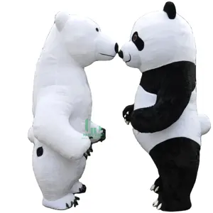 HI 2M/2.6M/3M summer short hair panda polar bear inflatable mascot costume for adult